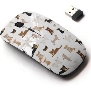 2.4G Wireless Mouse with Cute Pattern Design for All Laptops and Desktops with Nano Receiver - Chihuahua Dogs Different