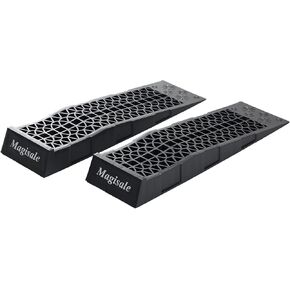 Magisale Low Profile Plastic Car Service Ramps 6 Ton Heavy Duty Truck Vehicle Ramps for Oil Changes& Maintenance- 4 Pack