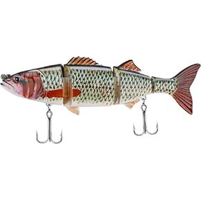 Fishing Gear, Fishing Lures for Freshwater or Saltwater, Bass Fishing Bait with Multi-Jointed Metal, Sharp Fishing Gear Realistic Contours, Easy to Use for Family Fishing Beginner and Pros