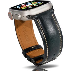 Vintage Leather Bands Compatible with Apple Watch Band 38mm 40mm 41mm 42mm 44mm 45mm 49mm,Wax Oil-tanned Leather Strap for Men Women iWatch Ultra 2/1 SE SE2 Series 9 8 7 6 5 4 3 2 1