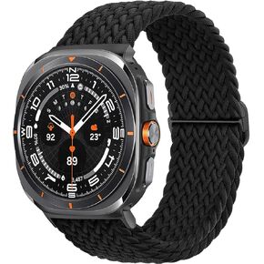 Elastic Braided Band for Samsung Galaxy Watch Ultra Bands 47mm Men/Women,Breathable Fabric Nylon Sport Loop Strap Adjustable Wristband for Samsung Galaxy Watch 7 ultra Band 47 mm