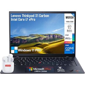 Lenovo Thinkpad X1 Carbon Laptop Computer,14 inch WUXGA Business Laptop,Intel Core i7 Thin Lightweight Notebook PC,16GB RAM 1TB SSD,Windows 11 Pro Office Lifetime,Backlit 10-Key Number Pad Thunderbolt