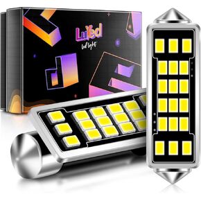 مصابيح LUYED 2 X 640 Lumens ساطعة للغاية 3020 18-EX 1.6 بوصة 41 مم 569 578 211-2 212-2 مصابيح LED تستخدم لإضاءة القبة، أبيض زينون