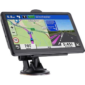 GPS Navigator للسيارة، أحدث خريطة لعام 2024 بشاشة لمس 7 بوصة للسيارة GPS 256-16 جيجابايت، توجيه اتجاه الانعطاف الصوتي، دعم السرعة وتحذير الضوء الأحمر، خريطة أمريكا الشمالية مدى الحياة تحديث مجاني (أسود) in Kuwait
