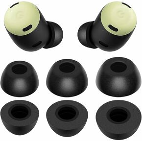 Memory Foam Compatible with Pixel Buds Pro Ear Tips, 3 Pairs Cancel Noise Fit in Case Comfortable No Silicone Pain EarTips Accessories Compatible with Google Pixel Buds Pro - S/M/L Black