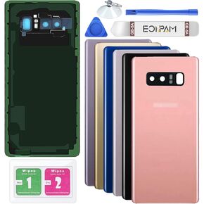 Back Cover Glass for Samsung Galaxy Note 8 SM-N950 Rear Housing Replacement with Camera Lens + Repair Tool Kit Genuine Rear Glass (Black)