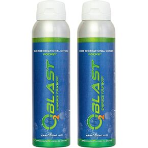 O2 Blast - 99.7% Pure Oxygen Supplement, Quick Recovery for Exercise, Motion Sickness, Altitude Sickness and Focus. Sanitary flip top Cap (4 Liter Oxygen Canisters - 3 Pack - Natural)