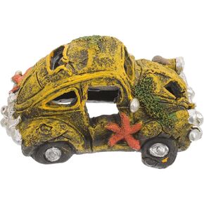 FRCOLOR Aquarium Decorations Fish Tank Imitation Car Wreck Ornament Small & Medium Fish Garden Pond Ornaments Fish Tank Hiding House Aquarium Resin
