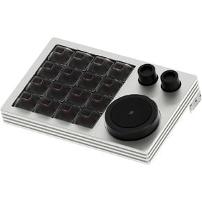 Macro Keypad Programmable Designer,Programmable Keypad with Double Knob 16 Keys and Screen,One Handed Gaming Keyboard for iOS,Windows (White)