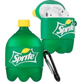 JoySolar for Airpod 1&2 Case Cute Cartoon 3D Soft Silicone Air Pods Funny Cover Kawaii Fun Cool Keychain Design Shell Drink Fashion Stylish Girls Kids Teens Women Cases for Airpods (Sprite)