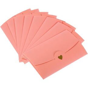 PATIKIL Mini Envelopes, 20 Pack Small Gift Card Holders Retro Gold Heart Business Invitation Envelopes for Wedding Birthday, White Gold