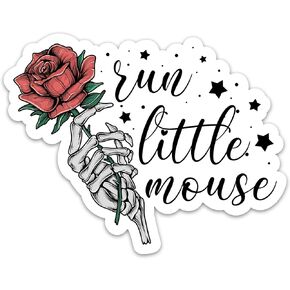 (3PCs) Run Little Mouse Sticker, Skeleton Spicy Book Reading Stickers, Haunting Adeline Dark Romance Booktok Stickers, Bookish Kindle Waterproof Vinyl Decals for Laptop Notebook Water Bottle 3 Inches