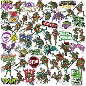 Tales of The Teenage Mutant Ninja Turtles 50ct Vinyl Large Deluxe Stickers Variety Pack - Laptop, Water Bottle, Scrapbooking, Tablet, Skateboard, Indoor/Outdoor