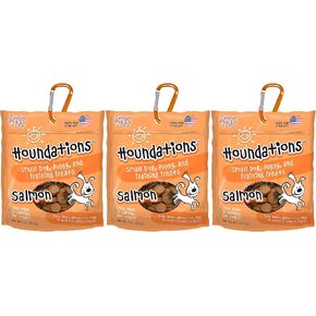Loving Pets 3 Pack of Salmon Houndations Small Dog, Puppy, and Training Grain-Free Treats, 4 Ounces Each, Made in The USA3