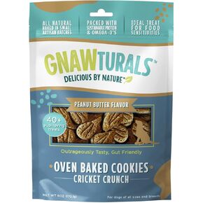 Oven Baked Cookies | Cricket Crunch | All Natural Small Artisan Batches, Packed with Sustainable Protein & Omegas | Ideal Treat for Food Sensitivities (40 Count, Peanut Butter)