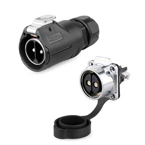 CNLINKO 2 Pin 50Amp Power Industrial Circular Connector, Male Plug & Female Panel Mount Receptacles Socket Jack, Rated 50amp, Outdoor Waterproof IP67, Easy Plug and Pull, Screw Locking Termination