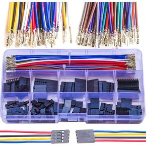 MX2.54 2.54mm Female to Female Cable Connector Kit,Compatible with Dupont 2.54mm Pitch Single Row 1 * 2/3/4/5/6/7/8/9/10 Pin Connector with 22AWG Pre-Crimped Cables(SH-DP-FF)