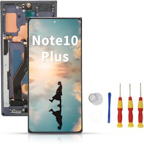 Screen Replacement for Galaxy Note 10 Plus, Front Screen Replacement with Frame, LED Screen Digitizer Assembly, Built in Repair Tools