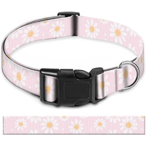 Dog Collar, Cute Pet Collar Adjustable for Medium Dogs, Soft Dog Collars with Quick Release Buckle for Walking Running Cute Colorful Dinosaur