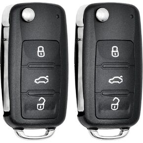 Key Fob Replacement for 2011-2016 VW Tiguan Golf CC Eos GTI Jetta Touareg/12-16 Passat Beetle Car Keyless Entry Remote Control, NBG010180T, 4 Buttons, 2Pcs