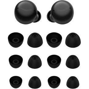 Ear Tips Compatible with Echo Buds 2 2nd Gen Earbuds, 6 Pairs S/M/L Sizes Soft Silicone Ear Tips Earbud Covers Eartips Earbuds Tips Compatible with Echo Buds 2, SML, Black 12