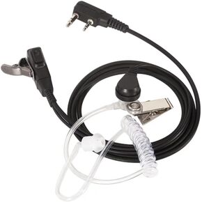 Tulan Covert Acoustic Tube Walkie Talkie Earpiece Headset with Mic Compatible with 2 Pin Kenwood for Two Way Radio