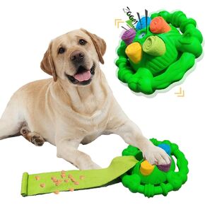Dog Toys for Aggressive Chewers, Squeaky Tough Dog Chew Toys for Large Medium Small Dogs, Indestructible Durable Nylon Dog Toy, Encourage Natural Foraging Skills and Slow Food Training