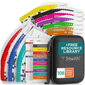 PocketGuru Set by Tribe RN - 106 Pocket Sized Nursing School Reference Cards and Online Clinical Resource Library Essential for Nurses and Nursing Students