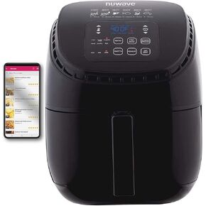 Nuwave (Renewed) 6-quart Brio Healthy Digital Air Fryer with One-Touch Digital Controls, 6 Preset Menu Functions & Removable Divider Insert