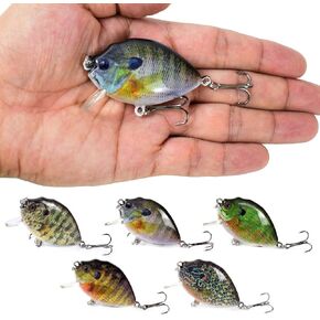 Fishing Lure 5PCS Fishing Lures 6cm 15g Mini Wobbler Fishing Lure Artificial Hard Bait Crankbait with Tackle Box for Fish Bass Fishing Tackle
