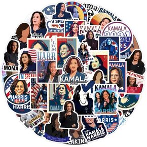 55 Pack Kamala Harris 2024 Sticker Vote Democratic Stickers Kamala Decal Funny USA Presidential Election Stickers for Laptop Phone Car Water Bottle Bulk Decorations Supplies (Harris)