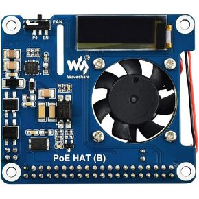 Waveshare PoE HAT (B) for Raspberry Pi 3B+/4B 802.3af Power-Sourcing Equipment Required