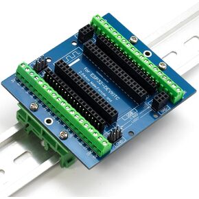 whiteeeen for ESP32 Breakout Board with Din Rail Mount 3.81mm / 0.15" Terminal GPIO Expansion Board 3 Types Outputs for ESP32 Module ESP-WROOM-32 ESP32-DevKitC Block PCB
