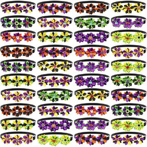 40Pcs Halloween Dog Grooming Bows Horrible Pets Accessories Bows Flower Style Dog Bowties Adjustable Dog Bow Ties for Holiday