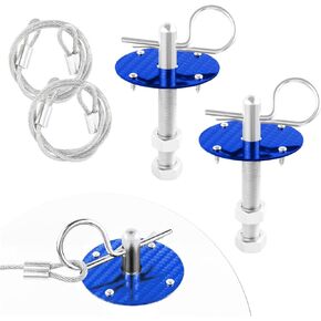Hood Pins Kit for Car - Stainless Steel Hood Pin Lock Clip with Racing Lanyard for Fixing Car Hood Cover & Reduce Shaking - Universal Car Mods Exterior Accessories Fits Most Car Truck SUV