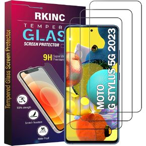 RKINC Screen Protector [3-Pack] for Motorola Moto G Stylus 5G (2023) [5G Model Only] [Not Fit for 2022/2021/2020 Version], Tempered Glass Film Screen Protector, 0.33mm