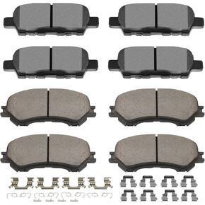SCITOO Ceramic Brake Pad Front Rear Set fit for 2005-2018 for Nissan Frontier, 2005-2015 for Nissan Xterra, 2009-2012 for Suzuki Equator