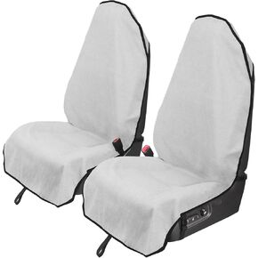 Leader Accessories 2pcs Beige Waterproof Towel Auto Car Seat Cover Protector Machine Washable - Fit Yoga Running Crossfit Athletes Beach Swimming Outdoor Sports