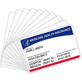 Smellalon 6 Pack New Medicare Card Holder Protector Sleeves，12Mil Clear PVC Waterproof Medical Card Protector for New Medicare Card ，Credit Card Business Card Social Security Card Protector