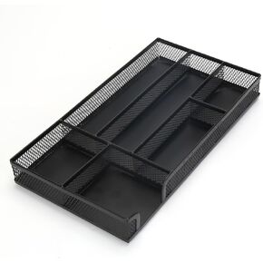 EsOfficce Drawer Organizer,Desk Organizer, Black Metal Mesh Drawer, Desk Drawer Organizer for Home Office and School,11.02X 6.10 X 1.38 Inch,Black