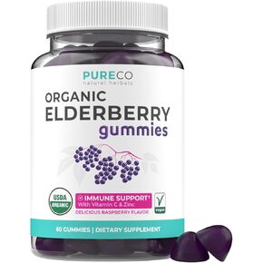 Organic Elderberry Capsules - 10:1 Extract Equals 5,000mg of Fresh Elderberries (Vegan) for Immune Support, Allergy, Sinus Relief - Sambucus Nigra - Black Elderberry - 30 Caps (No Pills or Gummies)