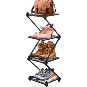 Corner Shelf 4 Tier Corner Square Rack Display Shelf, Metal Corner Shelf Stand,Wall Corner Multi Unit Organizer, Small Corner Bookshelf for Kitchen, Bedroom, Vanity, Black