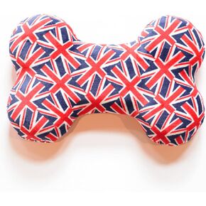 Pet London Union Jack British Flag Squeaker Bone Dog Toy-Full size squeaky insert- UK design