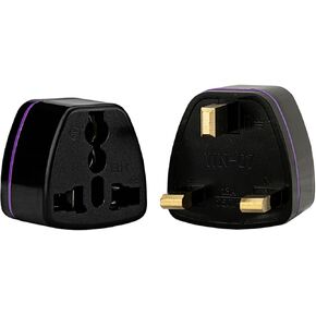 Universal EU US AU to UK Plug Travel Wall AC Power Charger Outlet Adapter Converter Socket England Singapore Malaysia Dubai HK (WN-07-2pcs White)