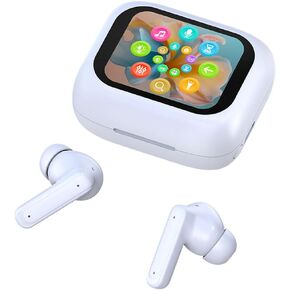 Smart LED Touchscreen Headphones with 5.4 Wireless Earbuds, Adjustable Sound Quality, Touch Controls for Sports, Built-in Microphone, Compatible with iOS/Android (Black)