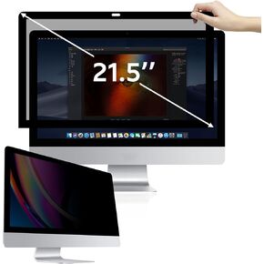 bersem Fully Removable Privacy Screen Protector Compatible with iMac 21.5 inch Monitor Privacy Screen for Apple Desktop Computer, Filter Anti-Glare Anti-Scratch UV-Blocking 16:9 Ratio