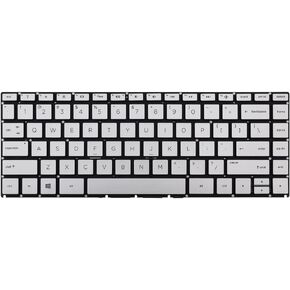 New Keyboard Compatible with HP Pavilion 14-BF 14-BS 14-BK 14-BP 14-BW 14-CC 14-CB 14-CF 14S-CF 14-DF 14S-DF 14-DK, 240 G6, 245 G6, 246 G6, X360 14-BA 14T-BA, X360M 14M-BA Silver with Backlit