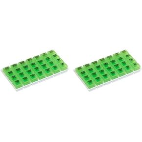 Ezy Dose Weekly (7-Day) Pill Organizer, Vitamin and Medicine Box, Large Pop-Out Compartments, 4 Times a Day, Assorted Colors in Saudi Arabia