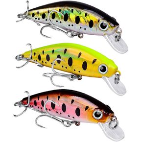 Jerk Baits for Bass Fishing, Jerkbaits Minnow Fishing Lures for Bass Trout Crappie Walleye Pike, Lifelike Hard Swimbaits Crankbaits for Saltwater and Freshwate