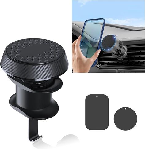 Fogfar 1 قطعة حامل هاتف محمول بمنفذ هواء السيارة، حامل ملاحة قوي قابل للتعديل 360 درجة، حامل محمول محمول للتشغيل بيد واحدة، ملحقات سيارة عالمية لهاتف iPhone (أسود) in Kuwait
